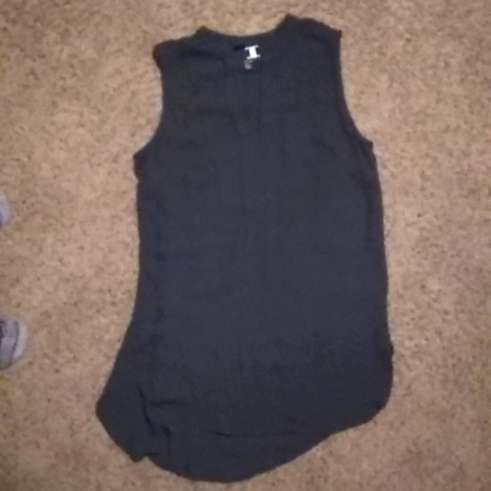 H&M women's grey dress top. Sleeveless tunic. Size: 4 (sm)